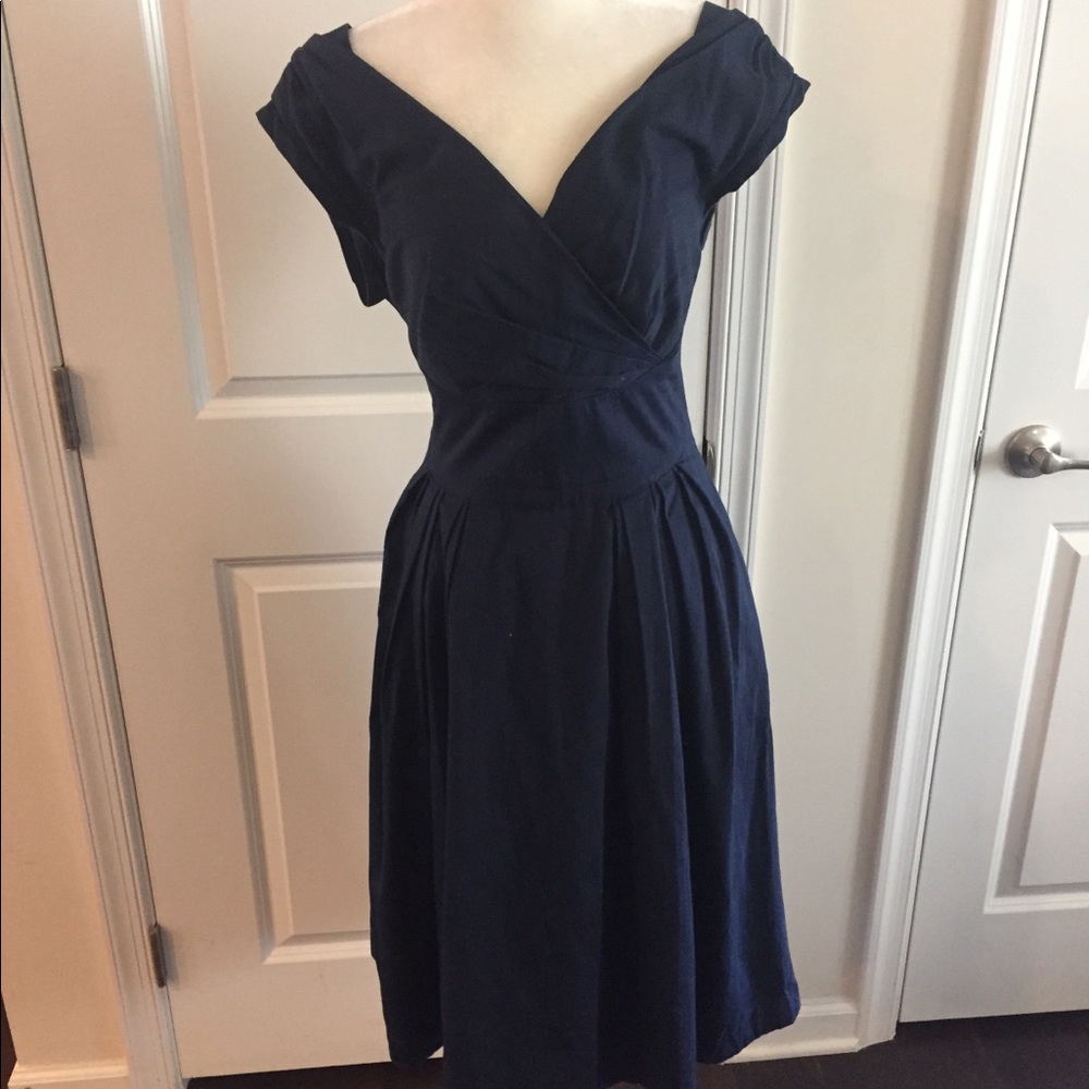Navy vintage-inspired dress